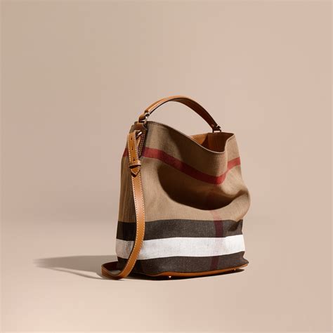 burberry ashby md brit grainy canvas check medium saddle brown|BURBERRY Canvas Mega Check Medium Ashby .